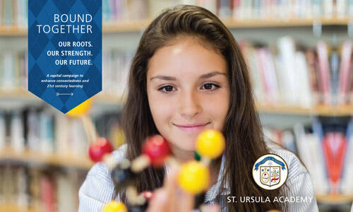 St. Ursula Academy has done a great job of branding their capital campaign marketing and publicity materials.