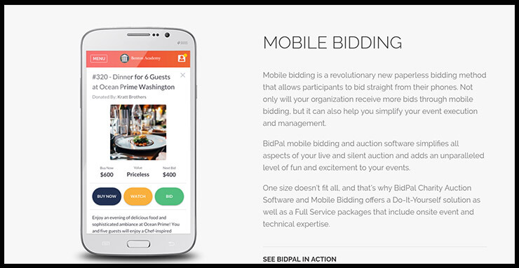 BidPal has nonprofit software to help organizations manage events like charity auctions. 