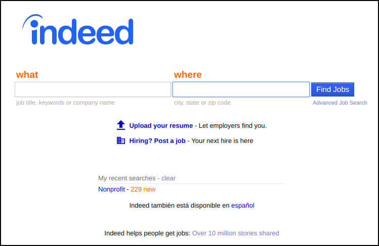 Indeed allows nonprofit professionals to research salaries and company reviews.