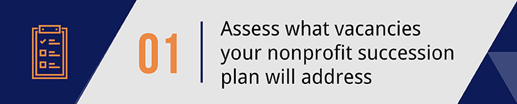 Assess what vacancies your nonprofit succession plan will address.