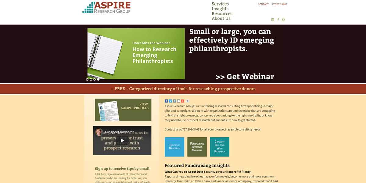 Aspire Research Group is a top fundraising consultant for nonprofit organizations.
