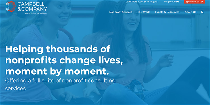 Visit the Campbell & Company website for more information about their nonprofit consulting services.