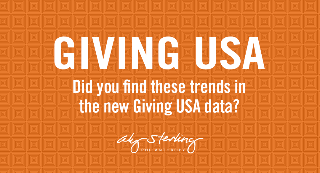 Did you find these trends in the new Giving USA data?