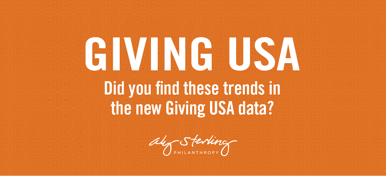 Did you find these trends in the new Giving USA data?