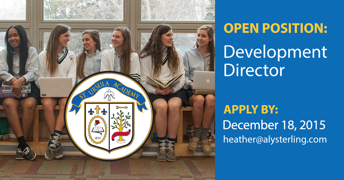 Open Position: Development Director at St. Ursula Academy Apply by December 18, 2015