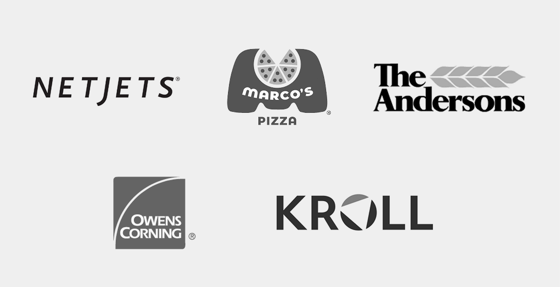 Our clients, NetJets, Marcos Pizza, The Andersons, Owens Corning, Kroll