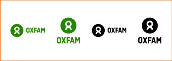 Oxfam’s logo has six acceptable formats for maximum versatility.