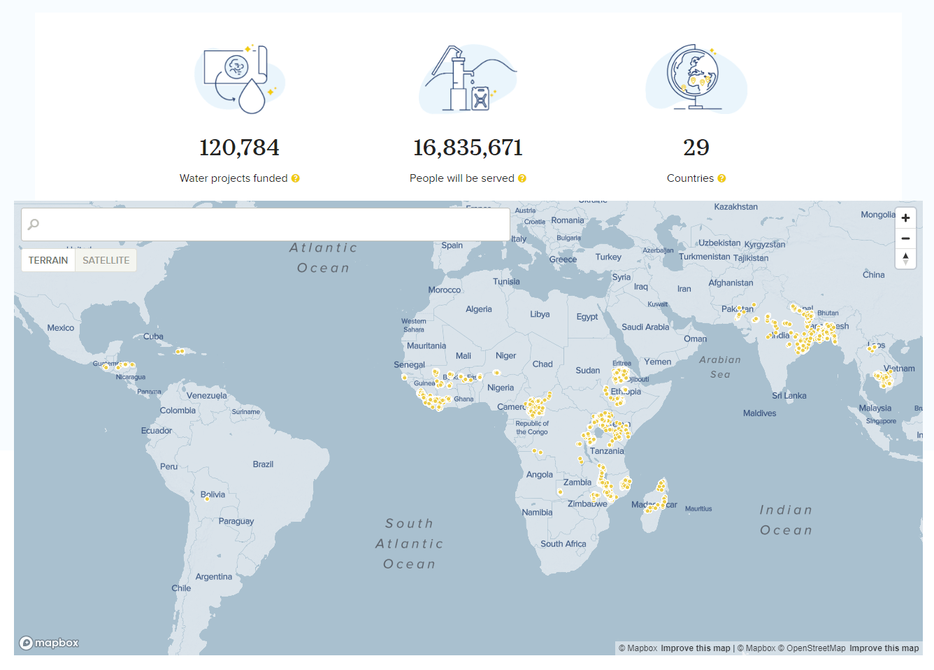 This interactive map from Charity: Water is an effective online visual storytelling example.